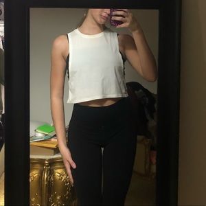 Lululemon White Cropped Tank Size 2